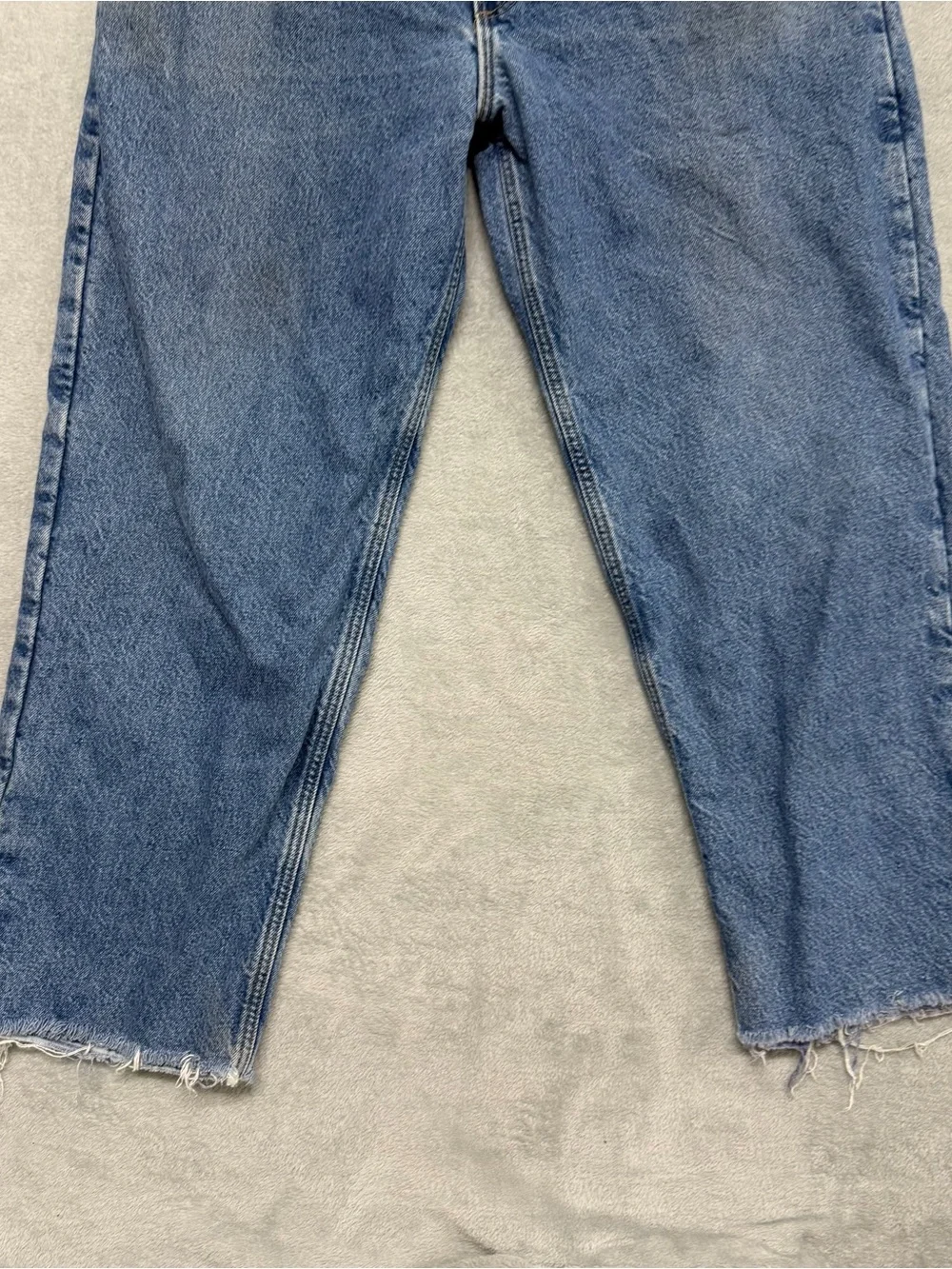 Vintage 90s Carhartt Flannel Lined Jeans Mens 35x28 Blue Dark Wash B21 DST
